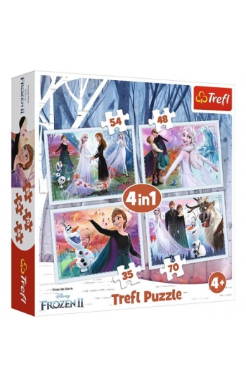 Puzzle 4w1 W magicznym lesie Frozen 2 34344 - zbiorowa praca