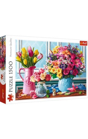 Puzzle 1500 kwiaty w wazonach 26157 - zbiorowa praca
