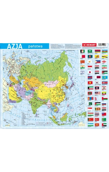 Puzzle ramkowe Azja – mapa polityczna - zbiorowe opracowanie