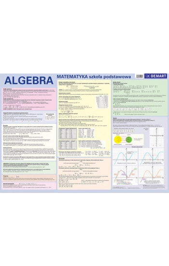 Algebra Szkoła podstawowa- plansza edukacyjna na ścianę i biurko plus książeczka edukacyjna - praca zbiorowa