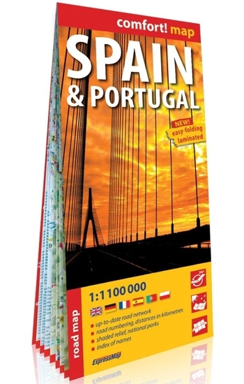 Hiszpania i Portugalia (Spain & Portugal); laminowana mapa samochodowa 1:1 100 000 - praca zbiorowa