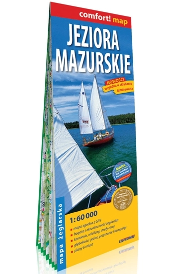 Jeziora Mazurskie 2-częściowa laminowana mapa żeglarska 1:60 000 - praca zbiorowa