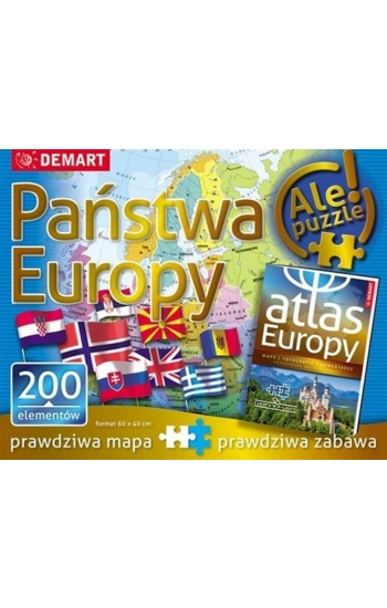 Puzzle: Państwa Europy + atlas - zbiorowe Opracowanie