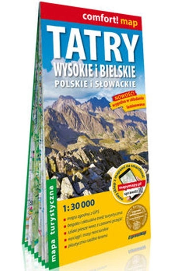 Tatry Wysokie i Bielskie polskie i słowackie laminowana mapa turystyczna 1:30 000 - zbiorowa praca