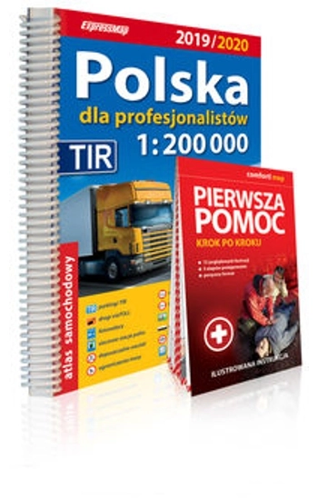 Polska dla profesjonalistów 1:200 000 Atlas samochodowy + instrukcja pierwszej pomocy - praca zbiorowa