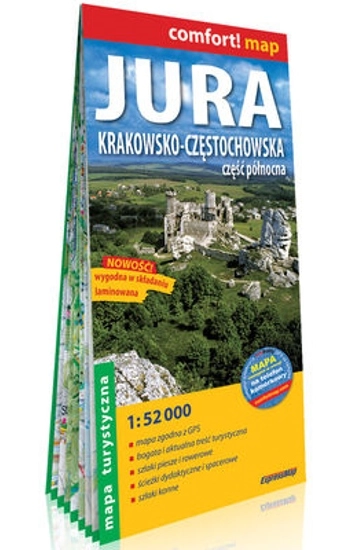 Jura Krakowsko-Częstochowska Część północna; laminowana mapa turystyczna 1:52 000 - zbiorowa praca