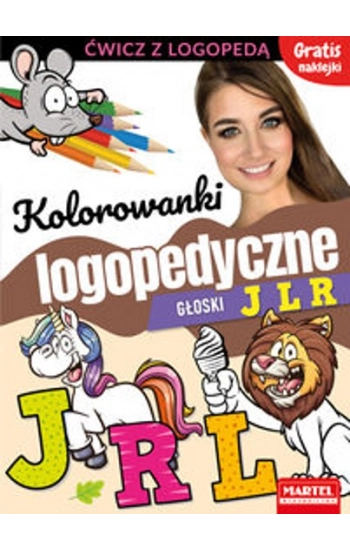 Kolorowanki logopedyczne Głoski J L R z naklejkami - Małecka Magdalena