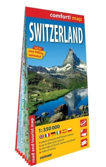 Szwajcaria Switzerland laminowana mapa samochodowo-turystyczna; 1:350 000 - praca zbiorowa