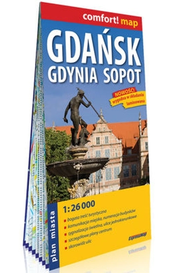 Gdańsk Gdynia Sopot laminowany plan miasta 1:26 000 - praca zbiorowa