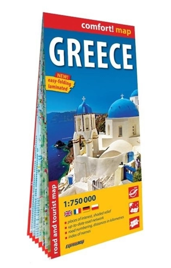 Grecja laminowana mapa samochodowo-turystyczna 1:750 000 - praca zbiorowa