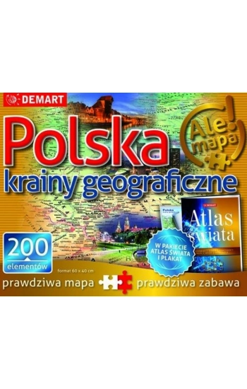 Puzzle Polska-krainy geograficzne + atlas - praca zbiorowa