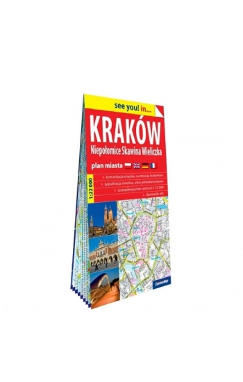 Kraków, Niepołomice, Skawina, Wieliczka; papierowy plan miasta 1:22 000 - praca zbiorowa